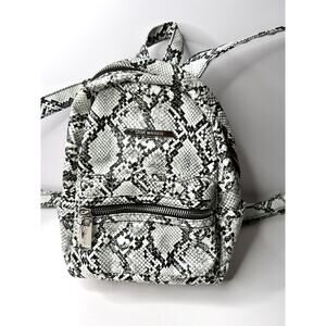 Steve Madden Black & White Faux Snake Print Mini Backpack - Year of the Snake!
